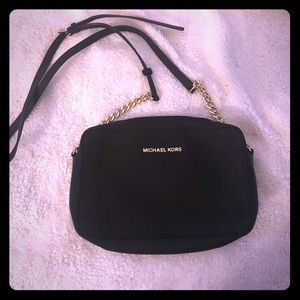 Michael Kors Leather Crossbody with gold chain